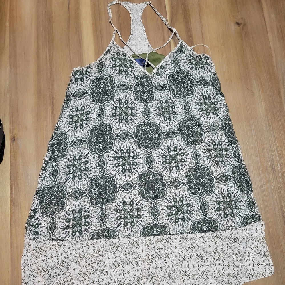 Blue rain dress women Size large green sleeveless